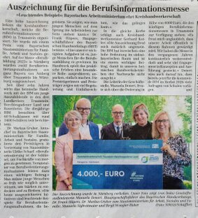 Bericht: Über die Auszeichnung auf der Berufsinformationsmesse  2025